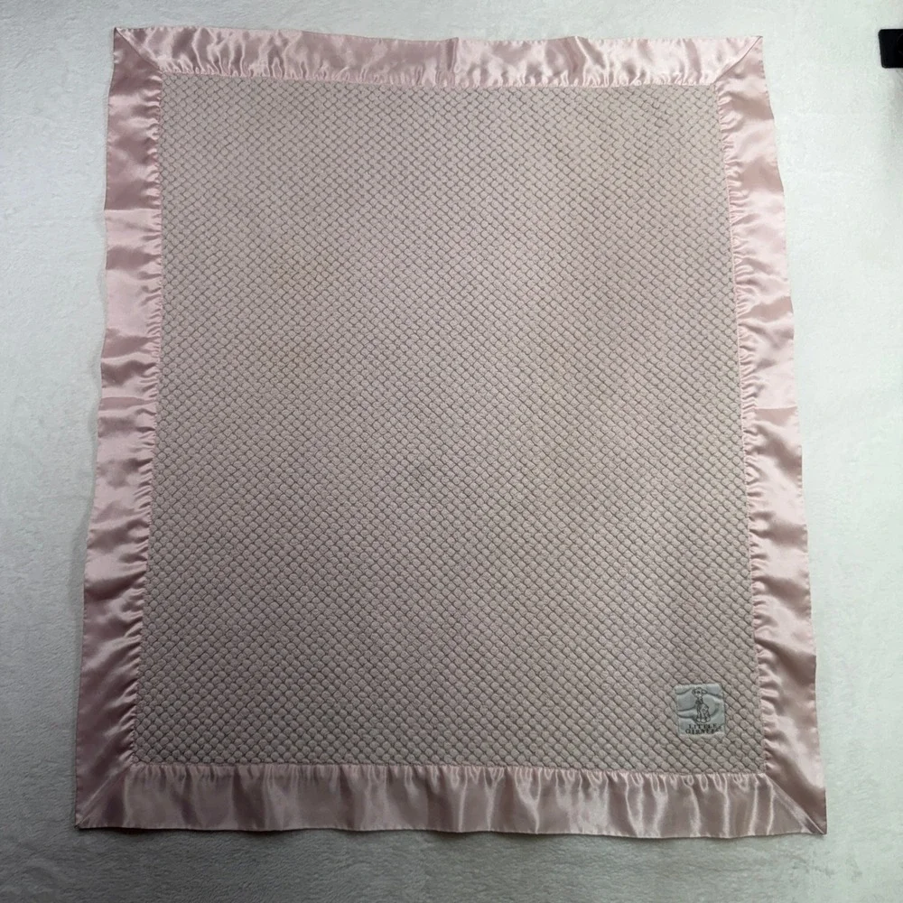 Little Giraffe Pink Baby Blanket Chenille Honeycomb Satin Trim Luxury Nursery